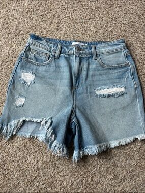 Cello Light Blue Distressed Denim Cutoff Shorts